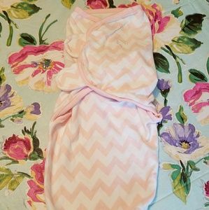 Swaddle me pink and white chevron stripe swaddle